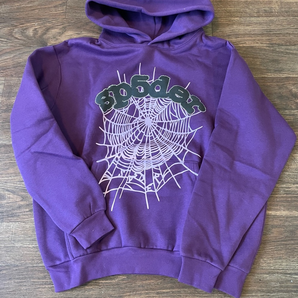 Purple Rhinestone Splder hoodie brand new